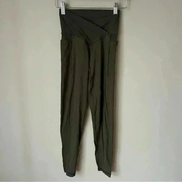 Offline By Aerie Real Me Dark Green Crossover High Waisted Pocket Legging Small - Picture 3 of 8